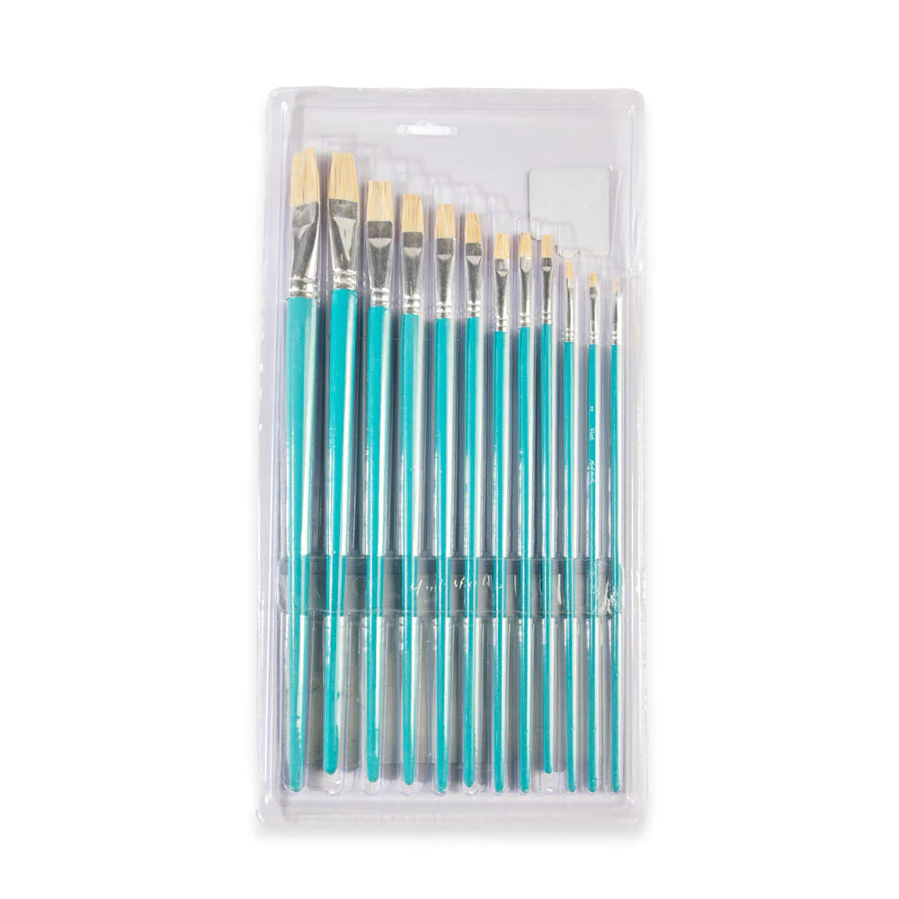 Mont Marte Silver Series Artist Brushes 12pce Flat 1-12 - Mont Marte