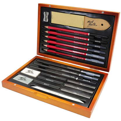 Mont Marte Sketching Set in Wood Box 21pce