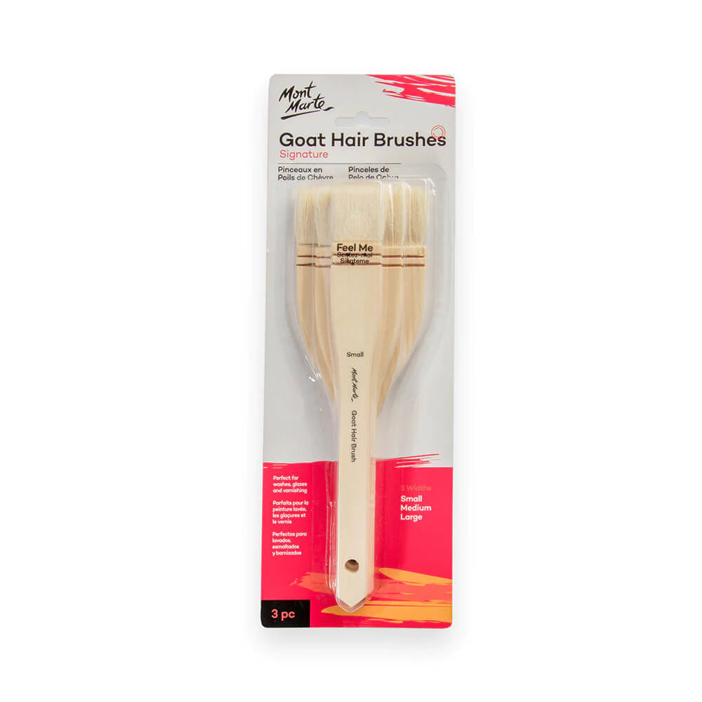 Mont Marte Studio Goat Hair Brush Set 3pce