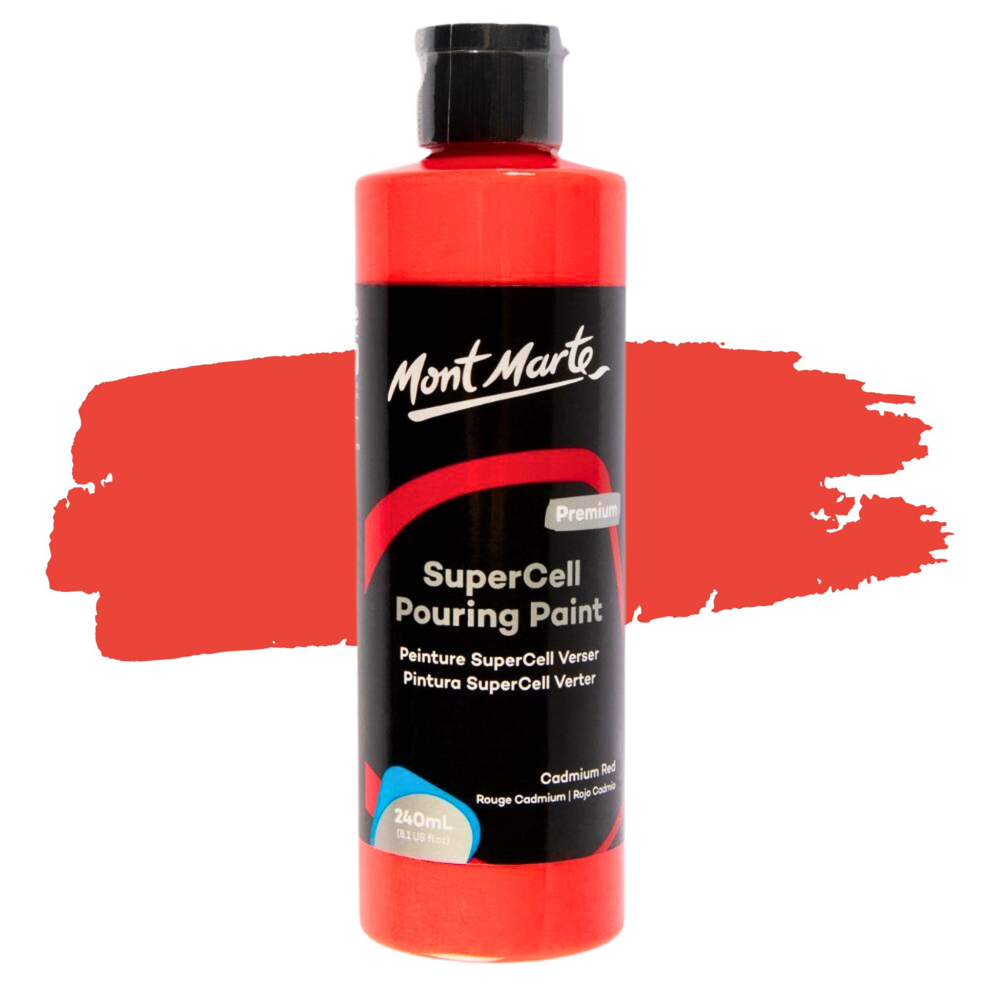 Mont Marte SuperCell Pouring Paint 240ml Cadmium Red