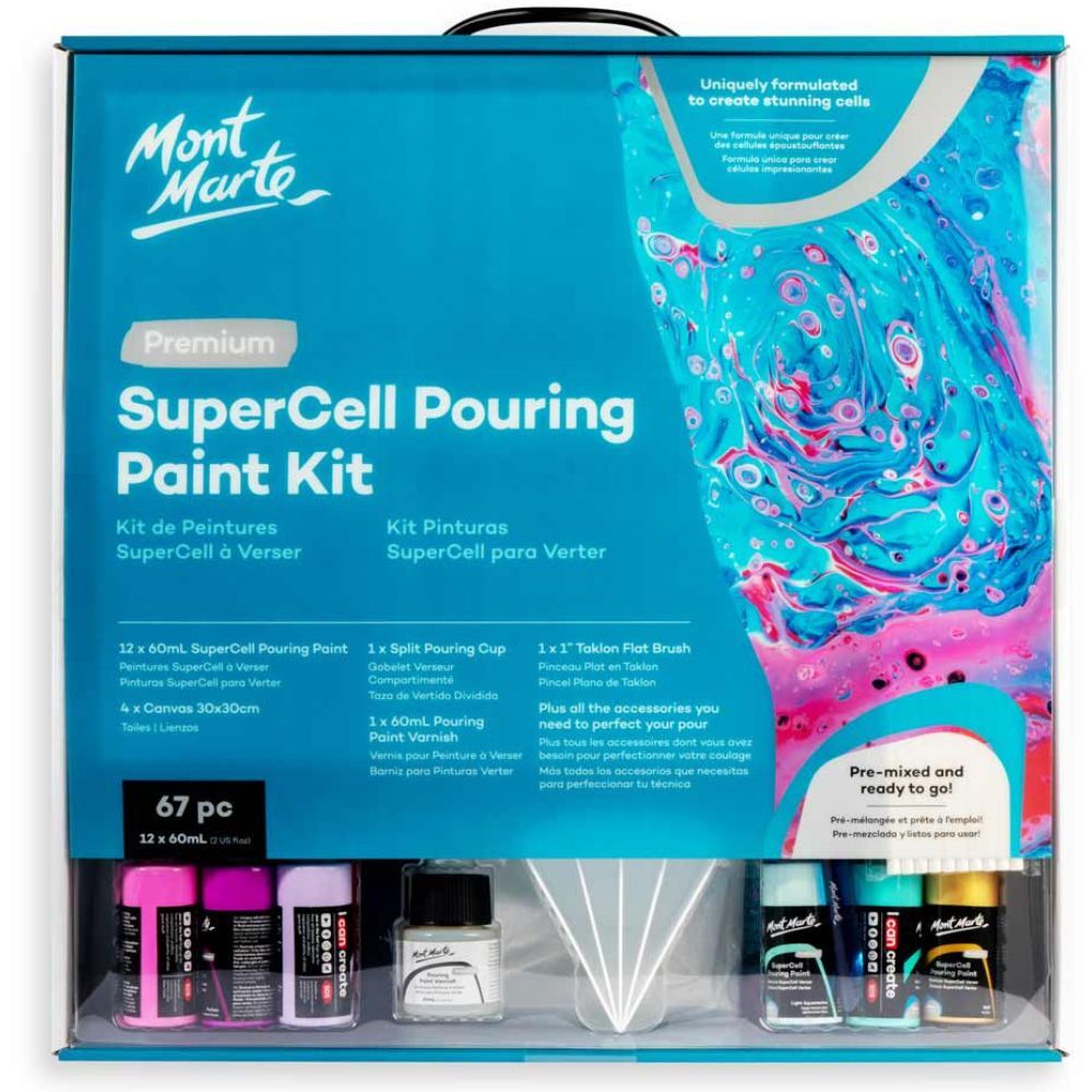 Mont Marte Supercell Pouring Paint Kit 67pc