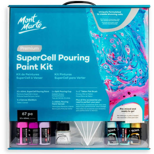 Mont Marte Supercell Pouring Paint Kit 67pc - Mont Marte