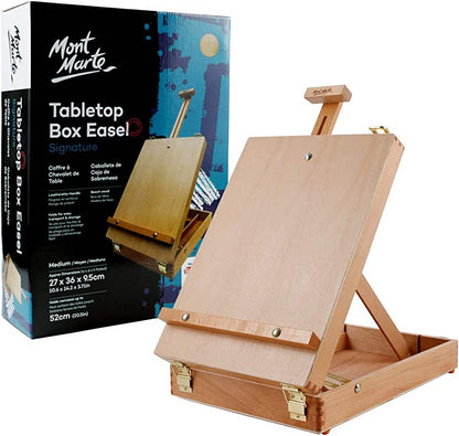 Mont Marte Tabletop Box Easel Medium Beech Wood