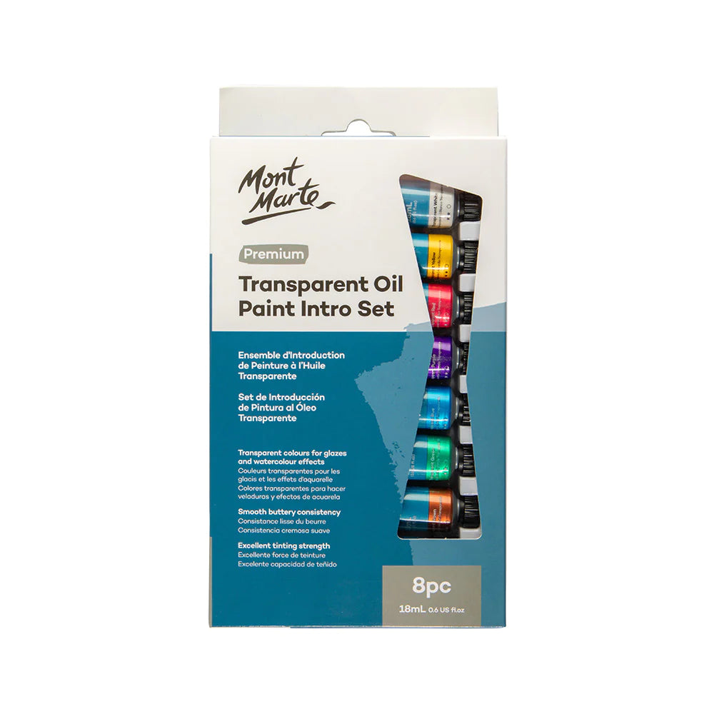 Mont Marte Transparent Oil Paint Intro Set 8pc x 18ml