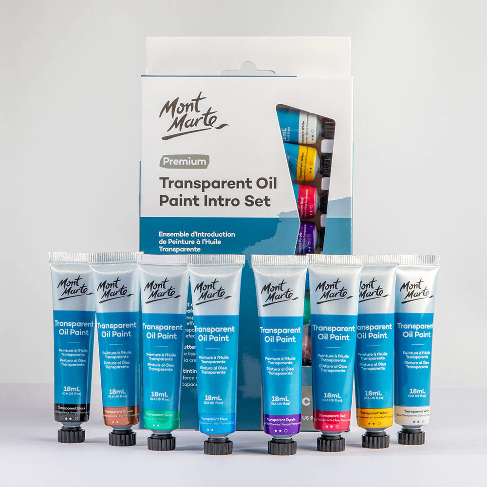 Mont Marte Transparent Oil Paint Intro Set 8pc x 18ml