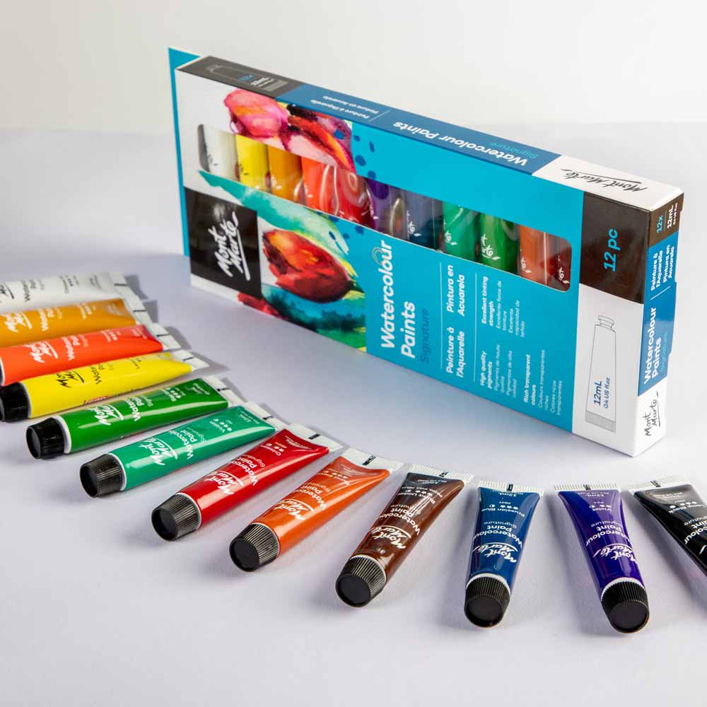 Mont Marte Watercolour Paints 12pce x 12ml