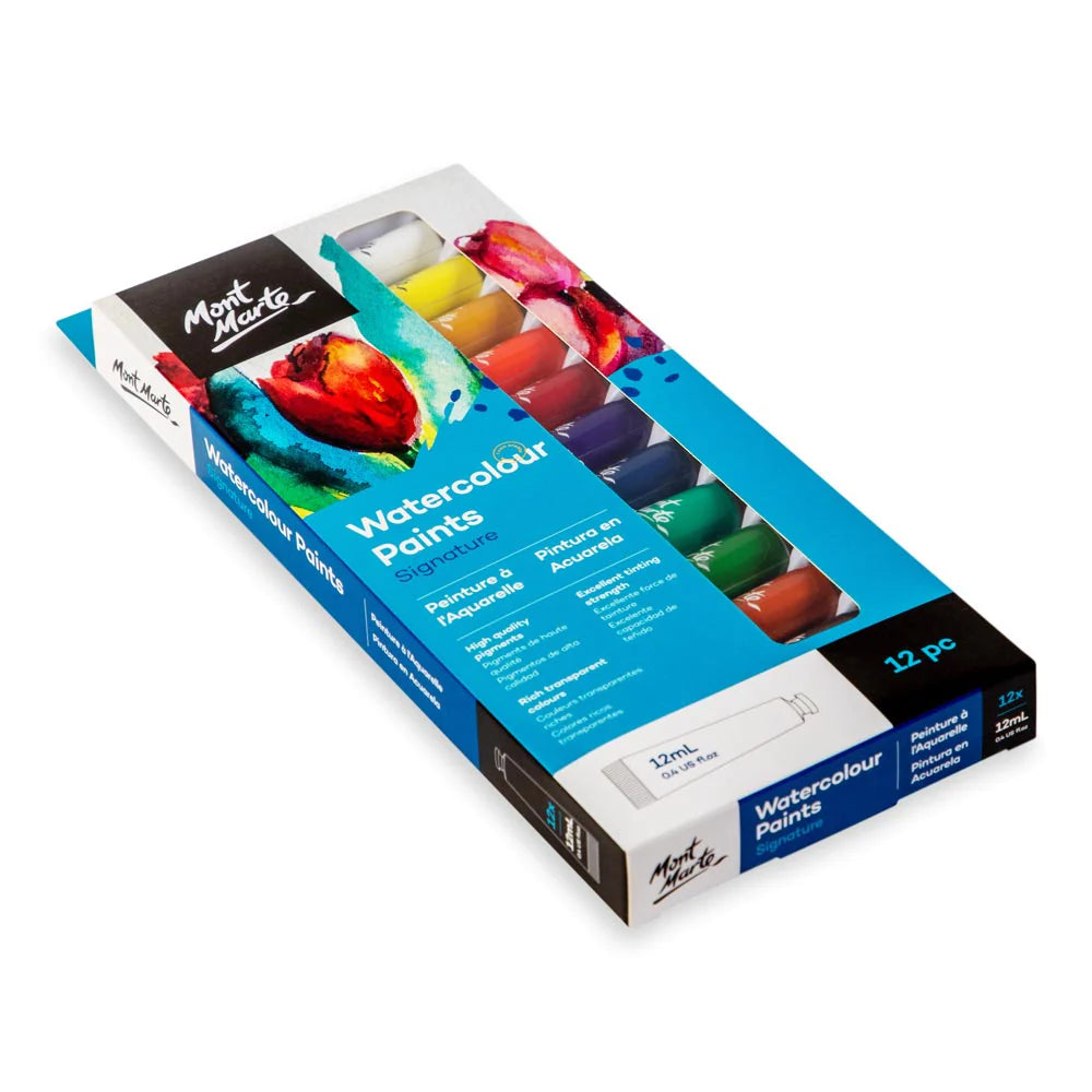 Mont Marte Watercolour Paints 12pce x 12ml