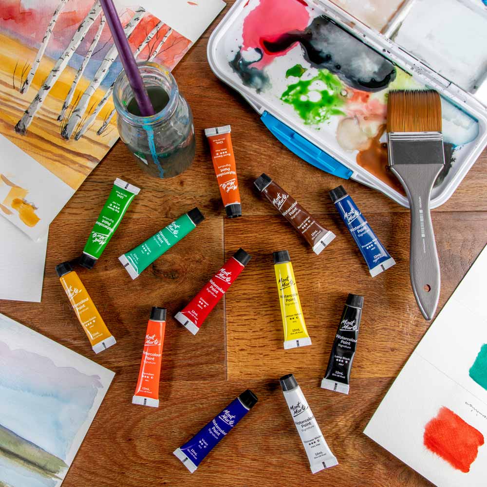 Mont Marte Watercolour Paints 12pce x 12ml