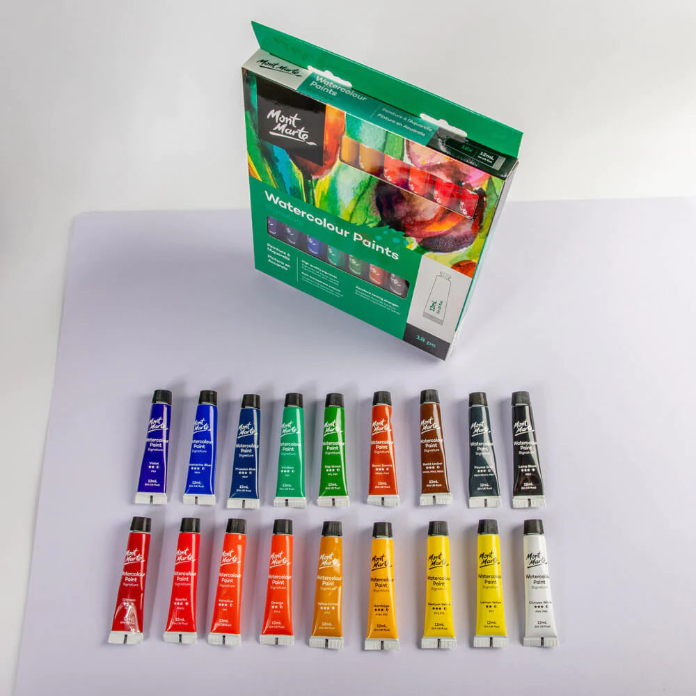 Mont Marte Watercolour Paints 18pce x 12ml