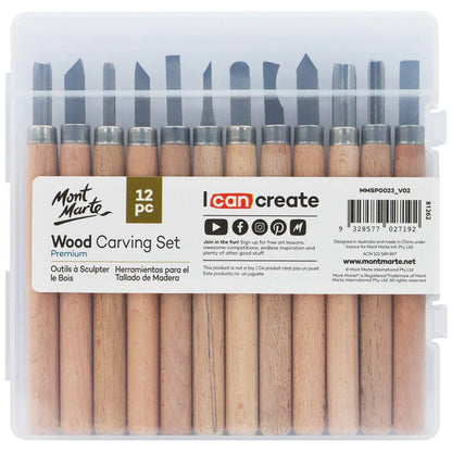 Mont Marte Wood Carving Set 12pc