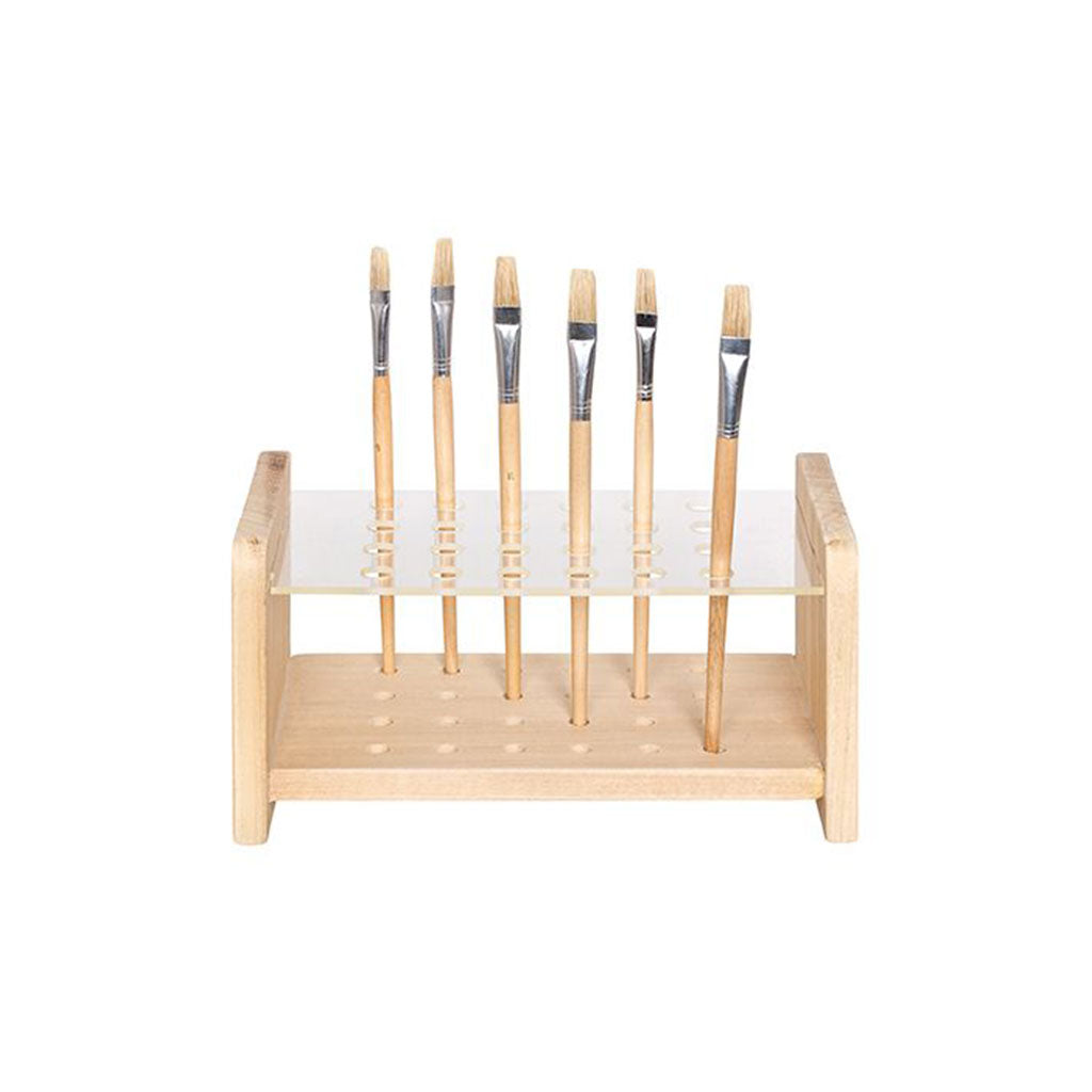 NAM 24 Hole Brush Holder - wood and perspex