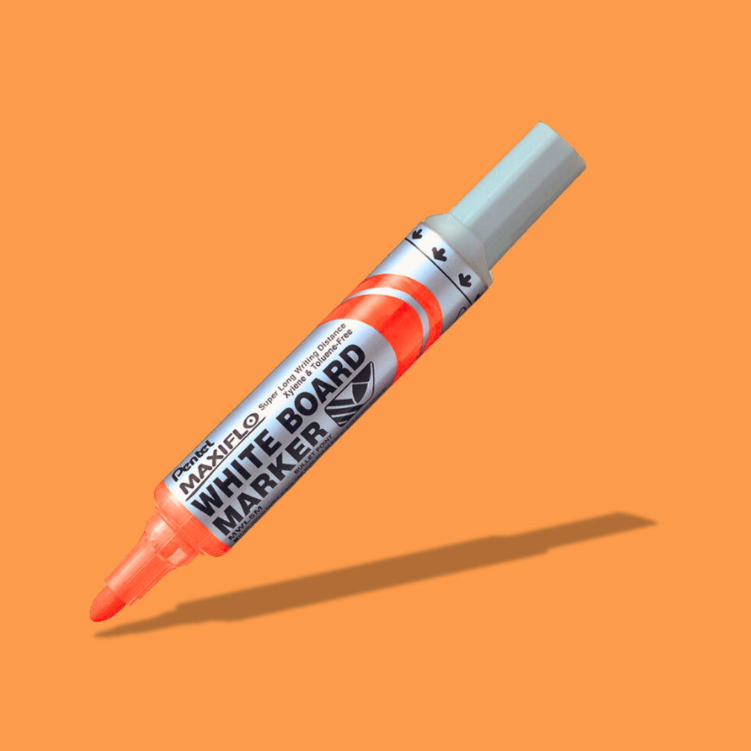 Pentel Maxiflo Whiteboard Marker - Bullet ORANGE