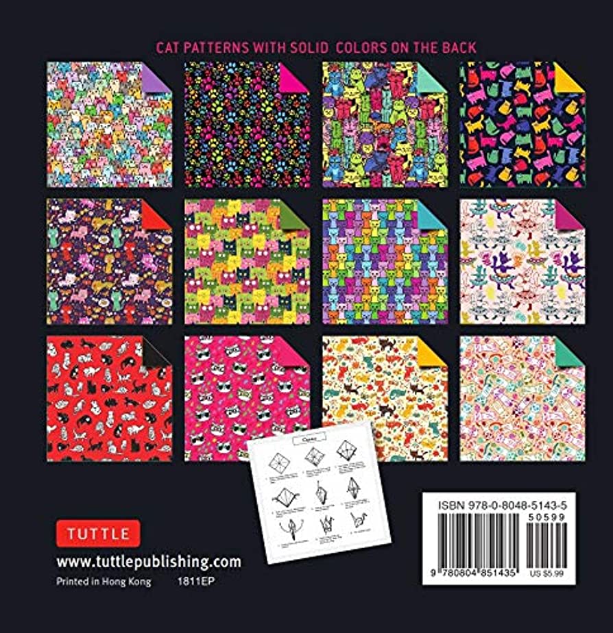 Origami Paper 100 sheets Cat Patterns