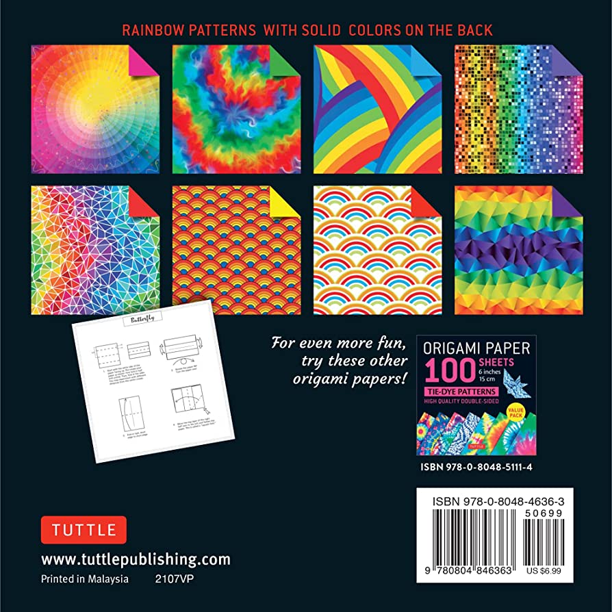 Origami Paper 15 x 15cm - Rainbow Patterns