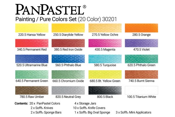 PanPastel Set of 20 with Sofft Tools - Painting Colours