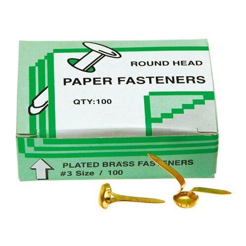 Paper Fasteners 19mm No.3 Pkt 100