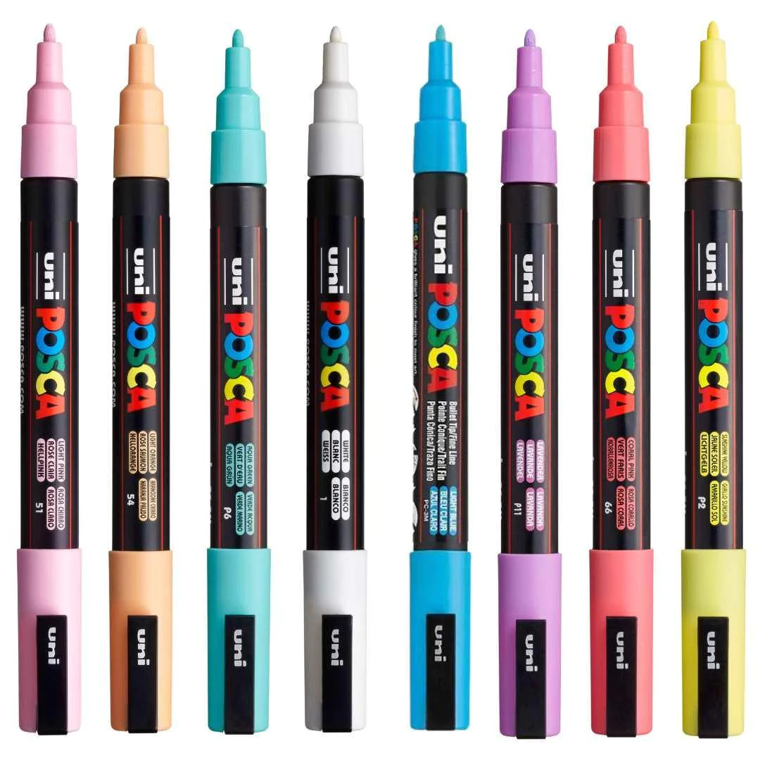 Posca 3M Fine Pastel Colours Pack of 8