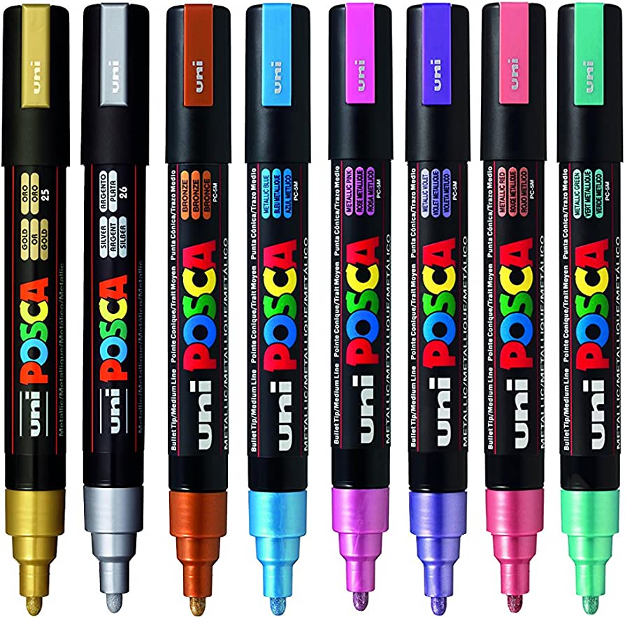 Paint Markers, Medium Nib, PC-5M, popular Mixed Ink, Pack of 8