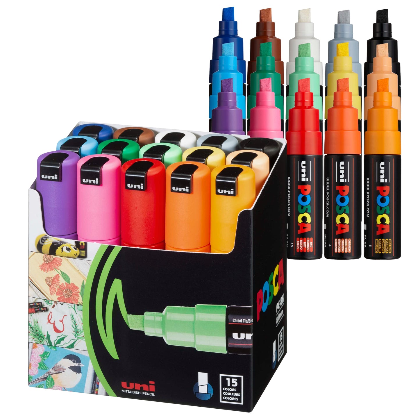 Posca 8K Bold Chisel - 15 Piece Bulk Pack