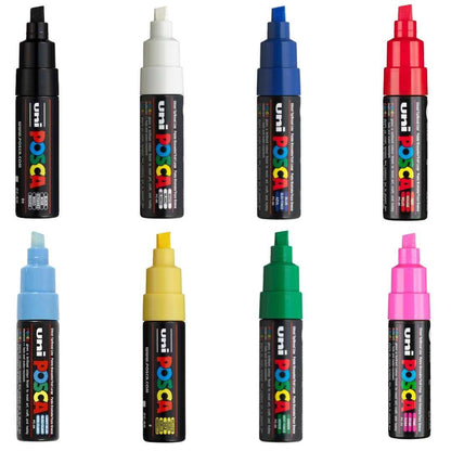 Posca Broad Chisel Paint Marker Set of 8 Assorted