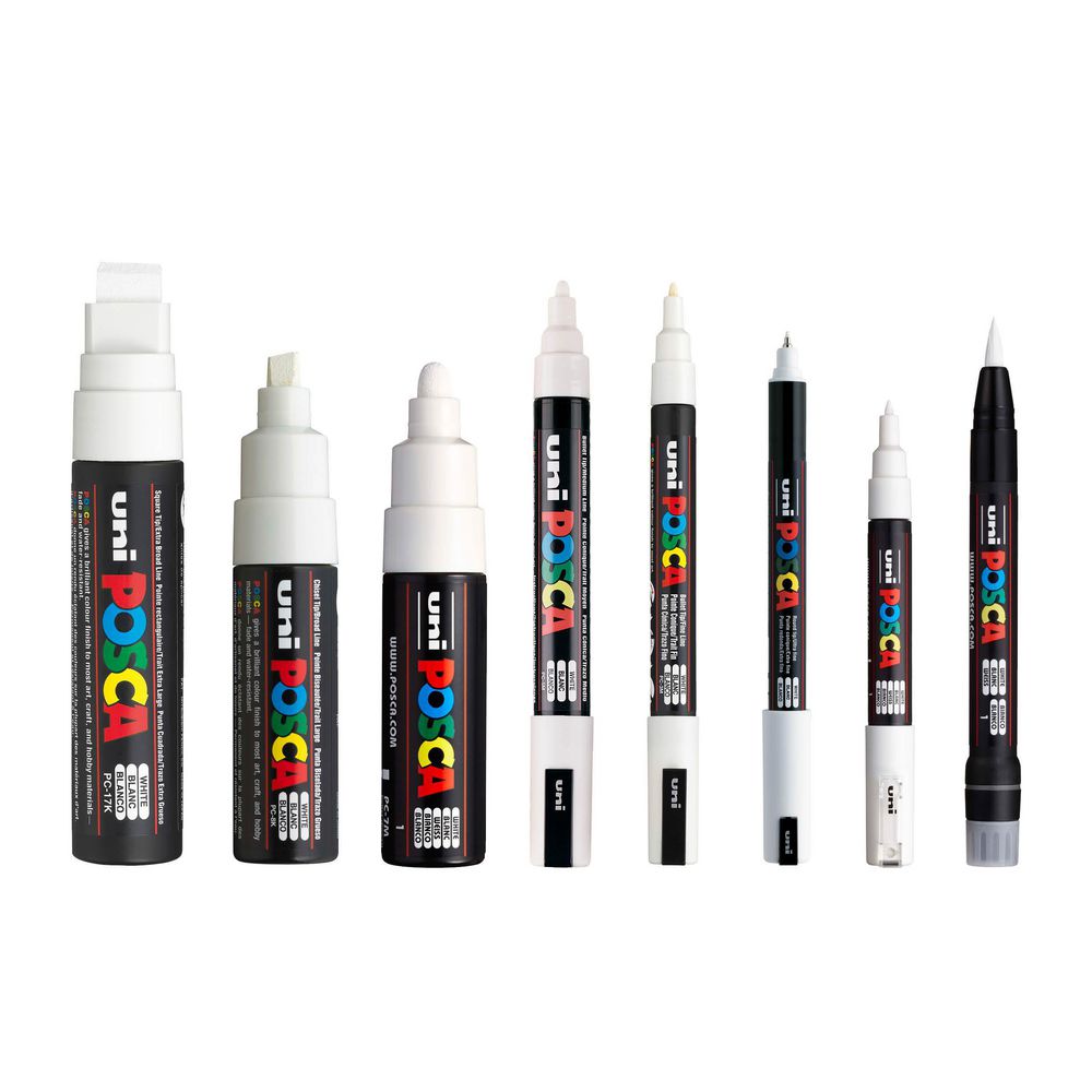 Posca EACH TIP SIZE - White Set