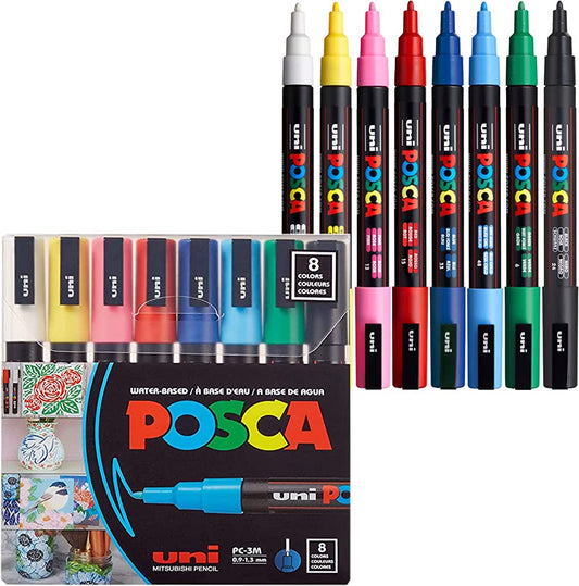 Posca PC-3M Marker Assorted Set of 8