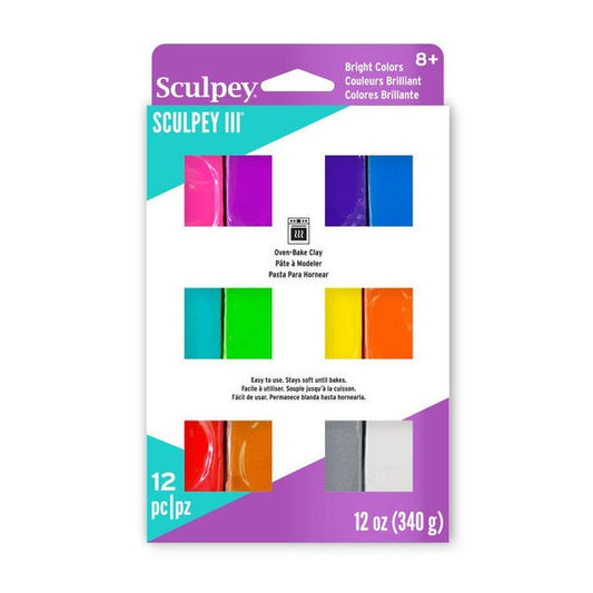 SCULPEY III Multipack 12 x 1oz - BRIGHTS - Sculpey