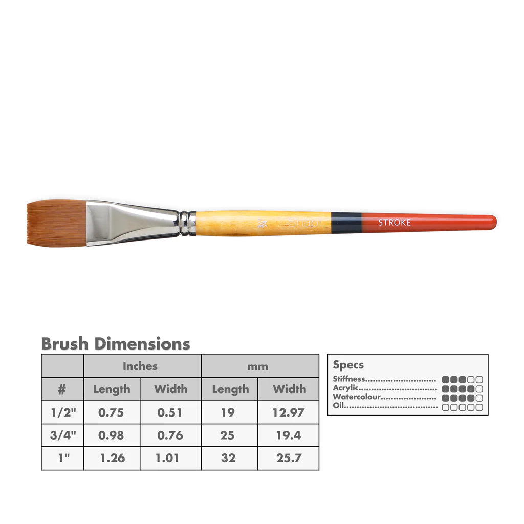 SNAP Brush 9650 Short Handle Gold Taklon Stroke