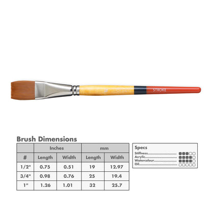 SNAP Brush 9650 Short Handle Gold Taklon Stroke