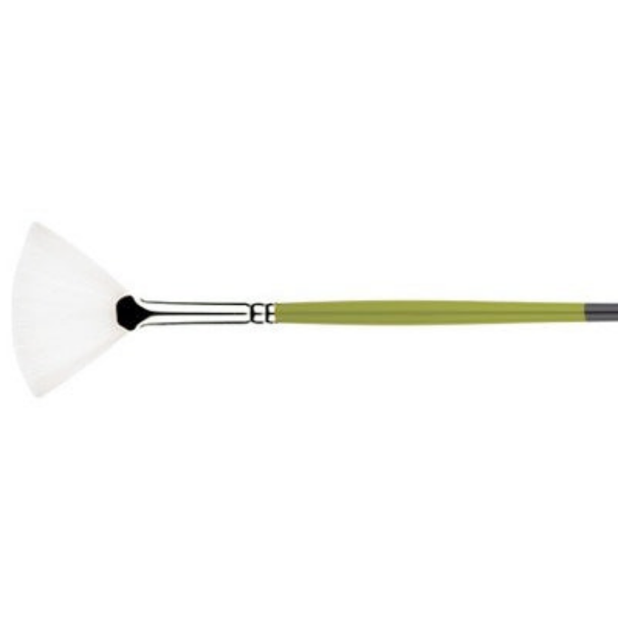 SNAP Brush 9800 Long Handle White Taklon Fan Size 4