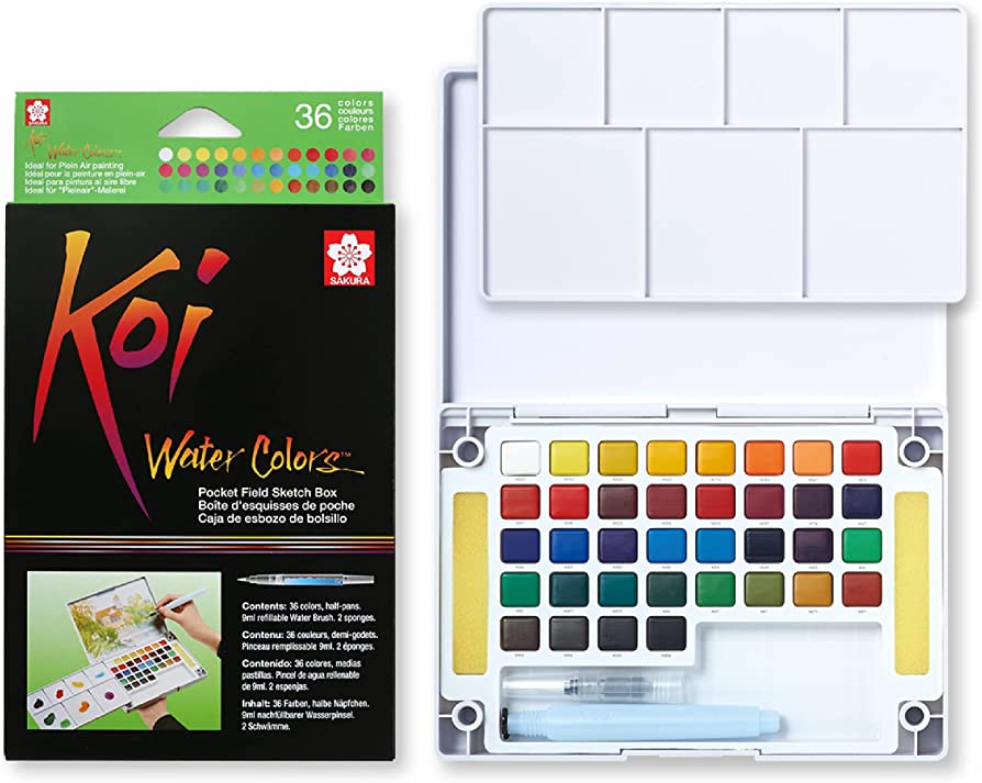 Sakura KOI Watercolour Field Box 36 assorted