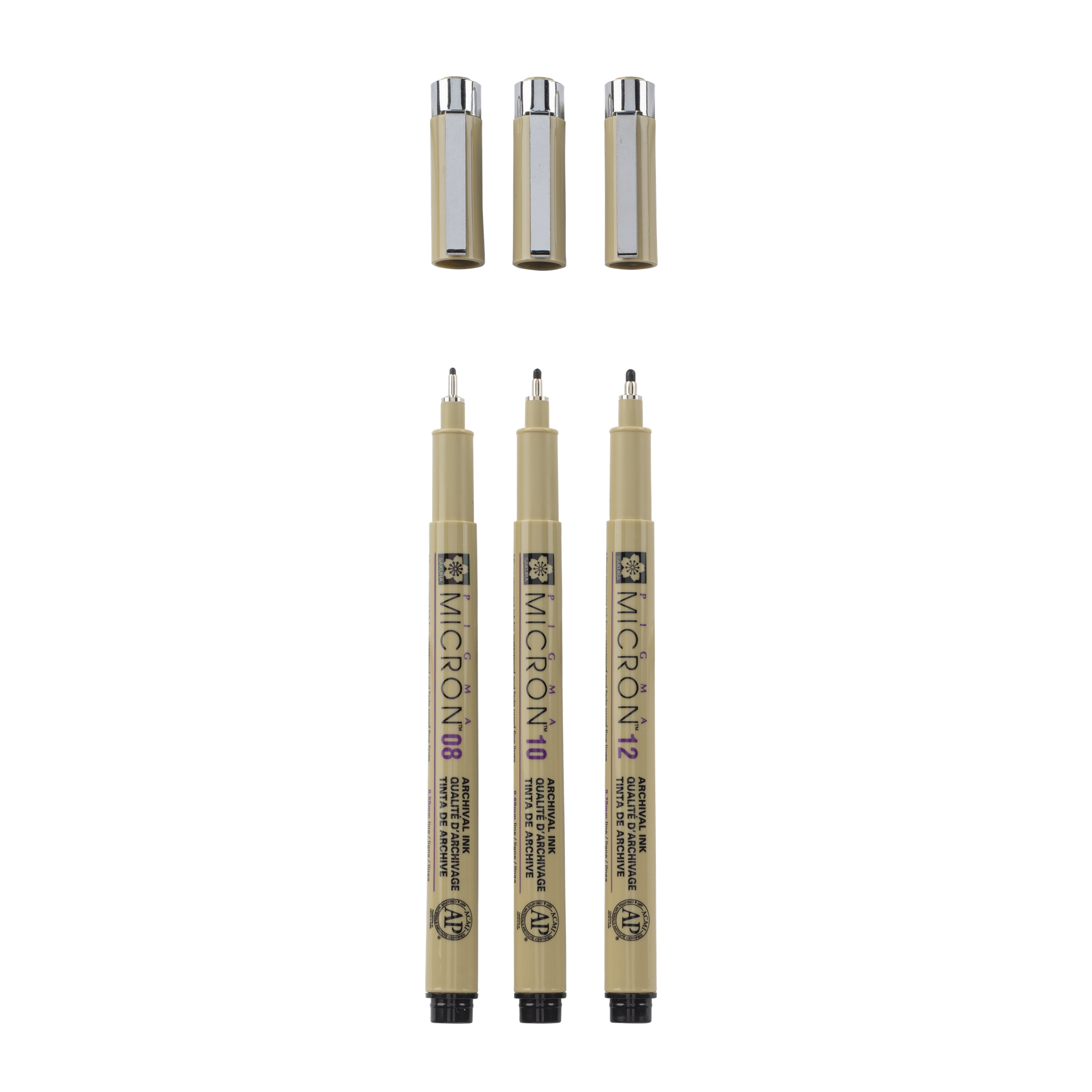 Sakura Pigma Micron Pen 3pc Black 08 10 12