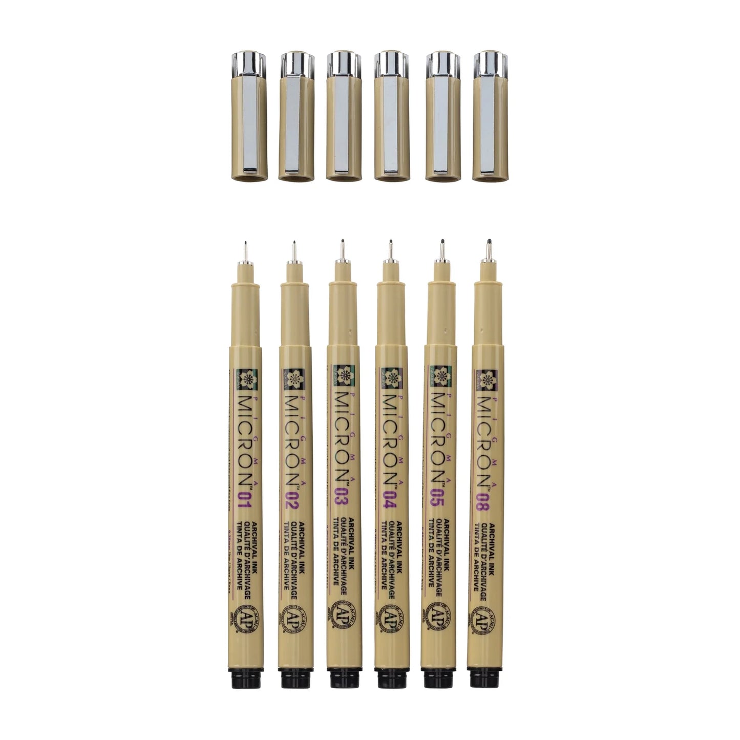 Sakura Pigma Micron Pen 6pc Black