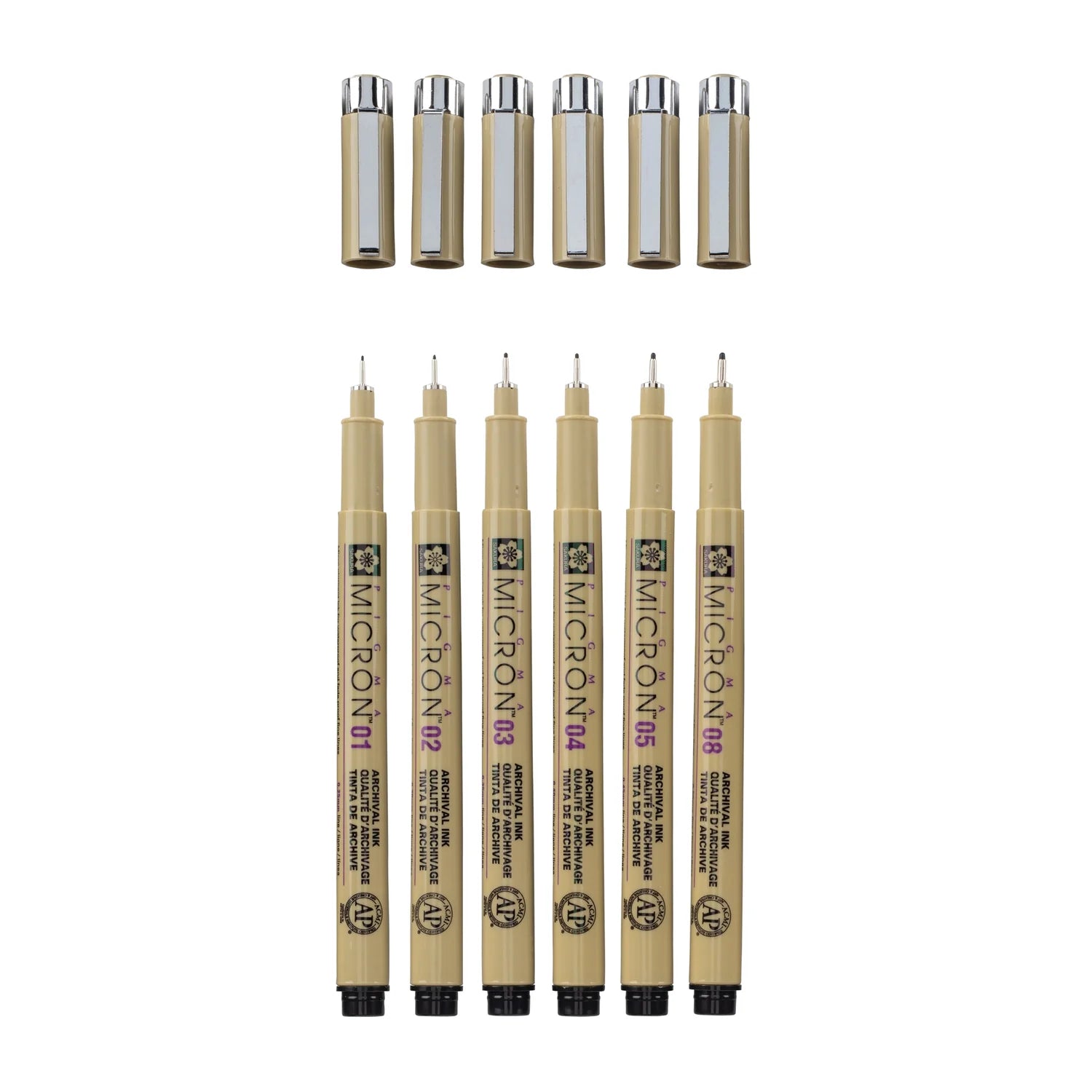 Sakura Pigma Micron Pen 6pc Black