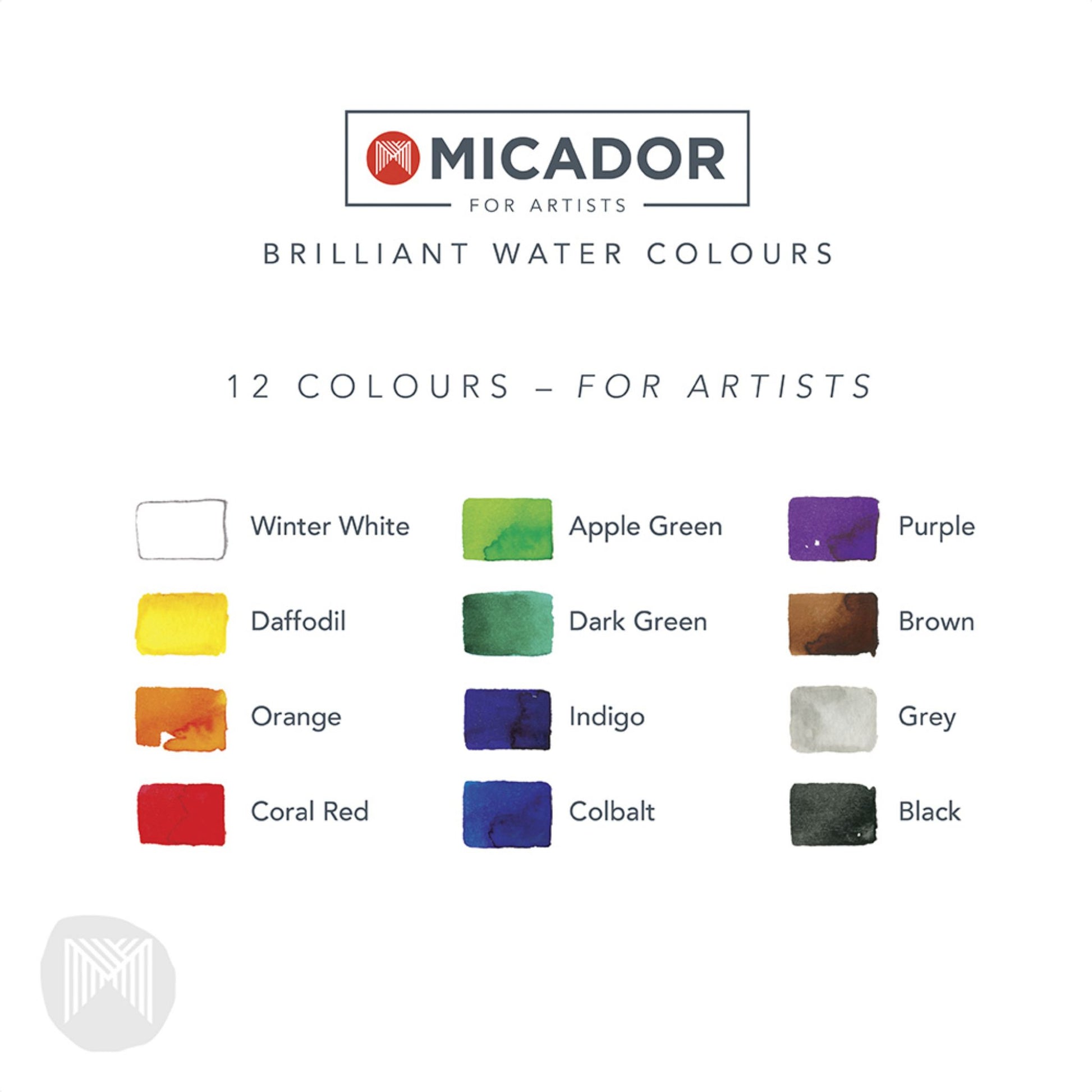 Micador for Artists Brilliant Watercolour Disc Set