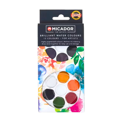 Micador for Artists Brilliant Watercolour Disc Set Set of 12