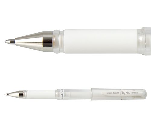 Signo Gel Ink Pen - 0.7mm Fine - White - Uni-ball