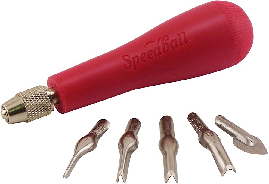 Speedball Lino Cutter Set of 5 with Handle - Speedball