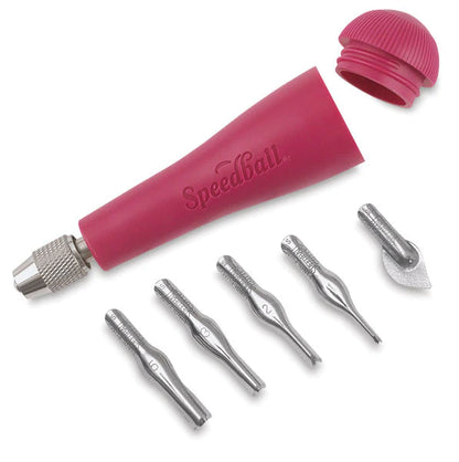 Speedball Lino Cutter Set of 5 with Handle - Speedball