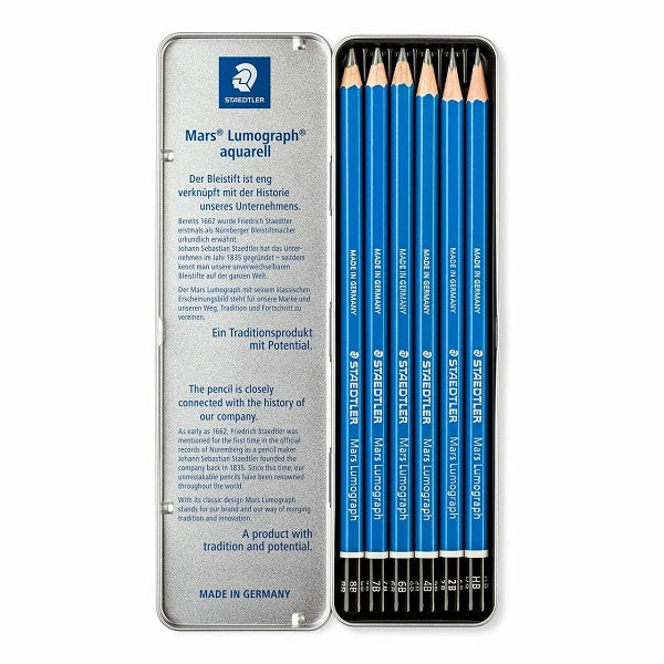 Staedtler Pencil Mars Lumograph Tin of 6