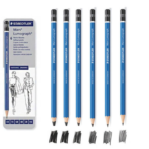 Staedtler Pencil Mars Lumograph Tin of 6