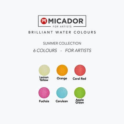 Micador for Artists Brilliant Watercolour Disc Set of 6