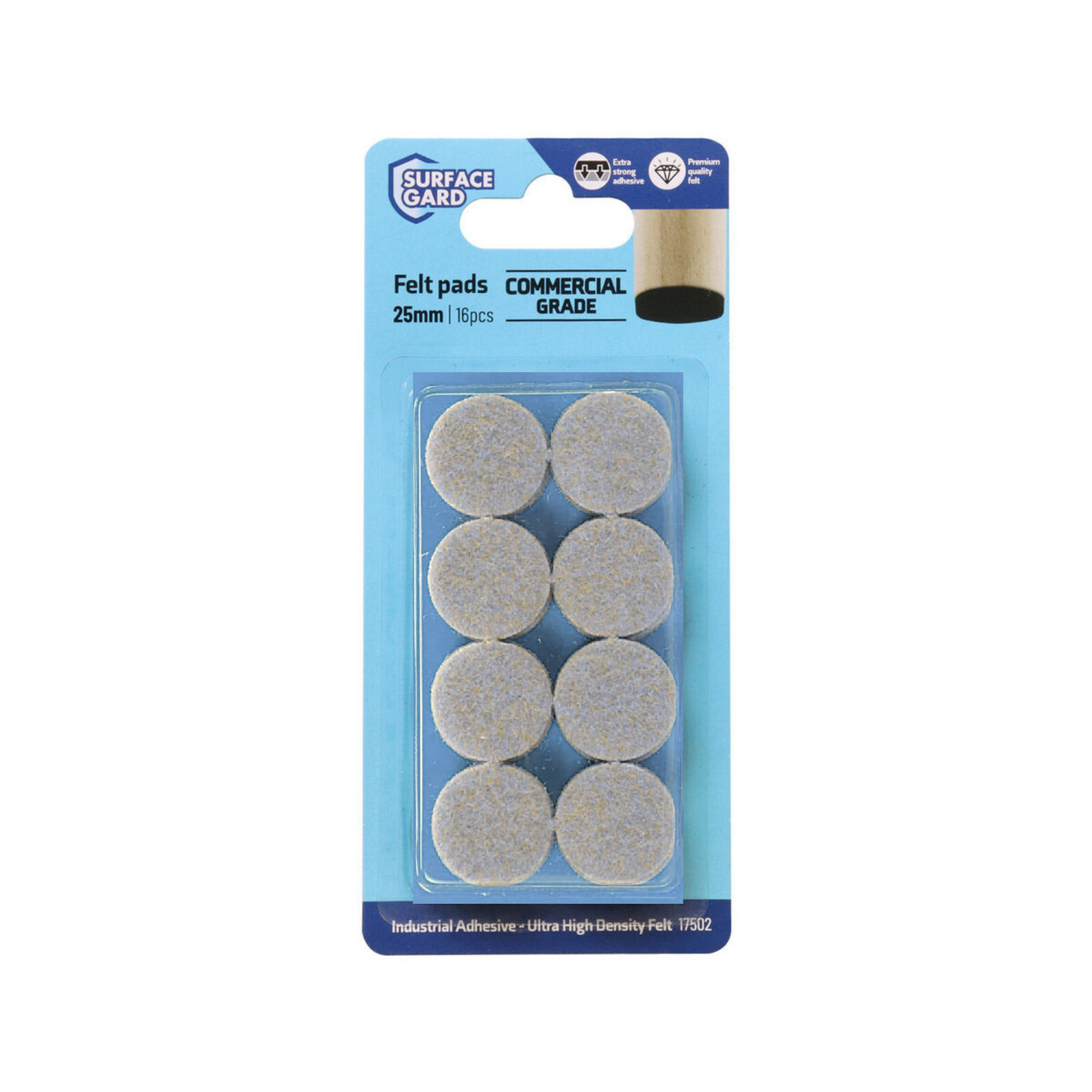 Surface Gard 25mm Round Felt Pads 16pc