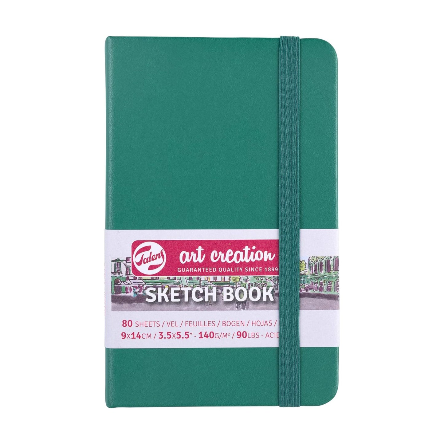 Talens Art Creation Hardback Sketchbook 140gsm 9x14cm Forest Green