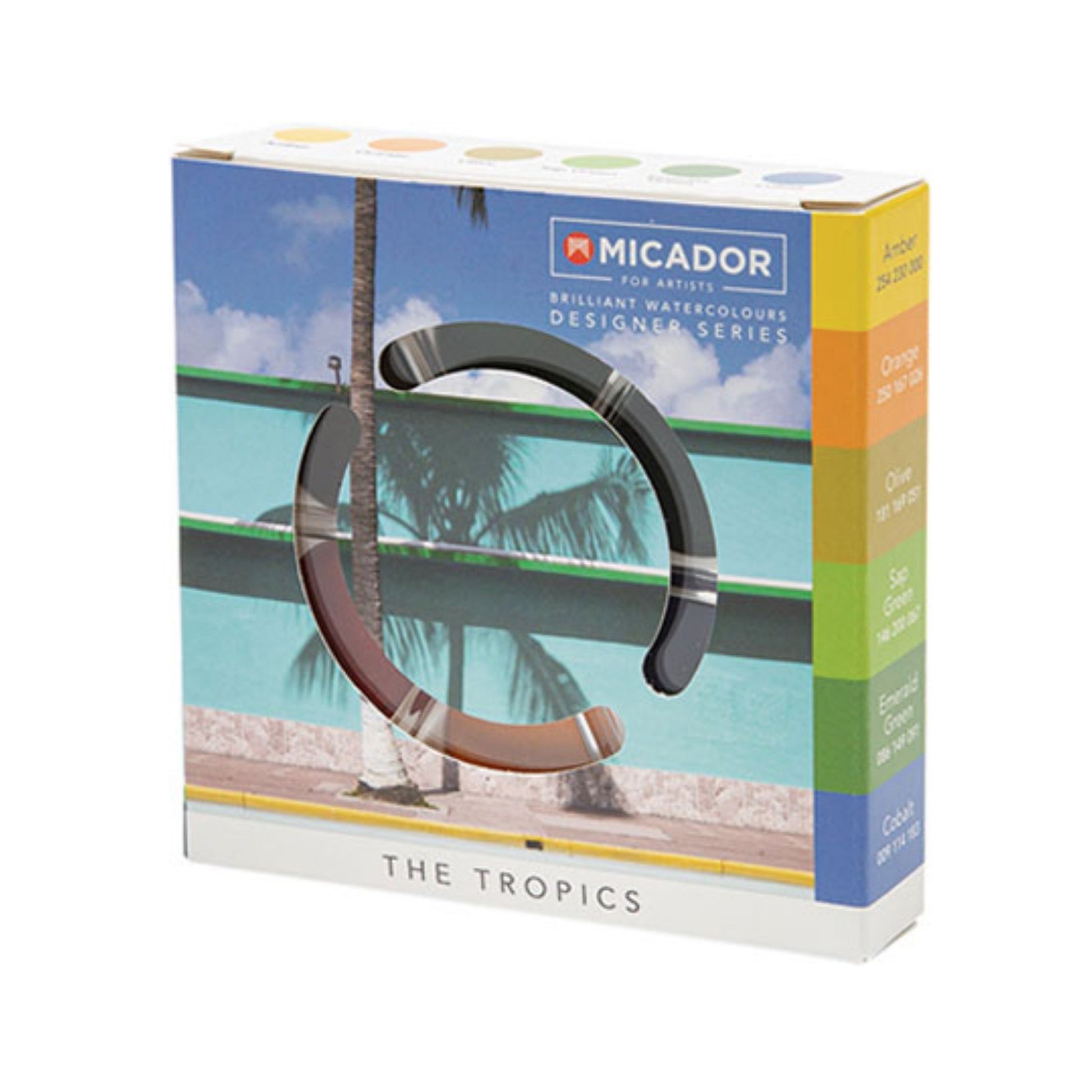 Micador for Artists Brilliant Watercolour Disc Set of 6 Tropics