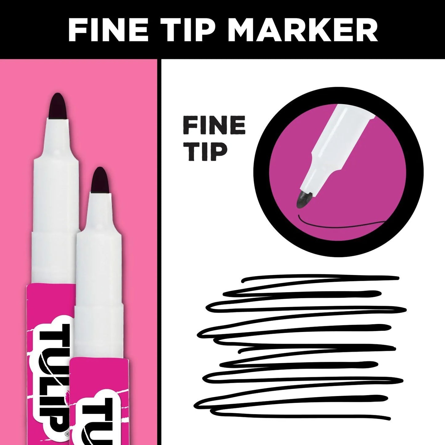 Tulip Fabric Markers Fine Tip Black 2 pk