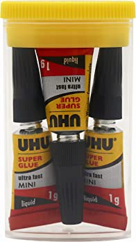 UHU Superglue Ultra Fast Liquid Minis Pack of 3 x 1ml