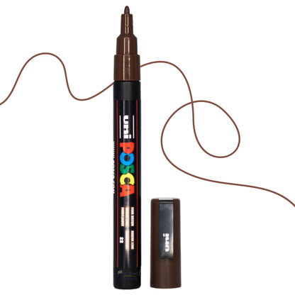 UNI POSCA 3M Fine BULLET 0.9 to 1.3mm DARK BROWN