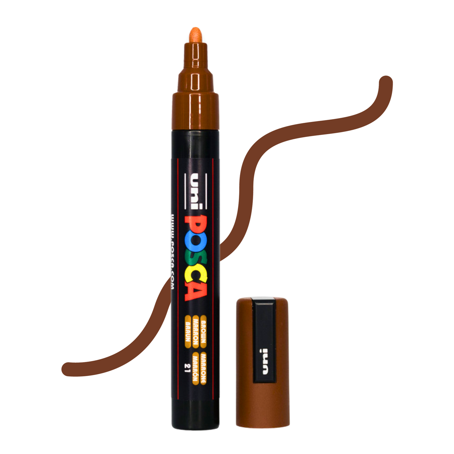 UNI POSCA 5M MEDIUM BULLET 1.8 to 2.5mm BROWN