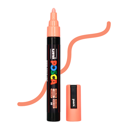 UNI POSCA 5M MEDIUM BULLET 1.8 to 2.5mm CORAL PINK